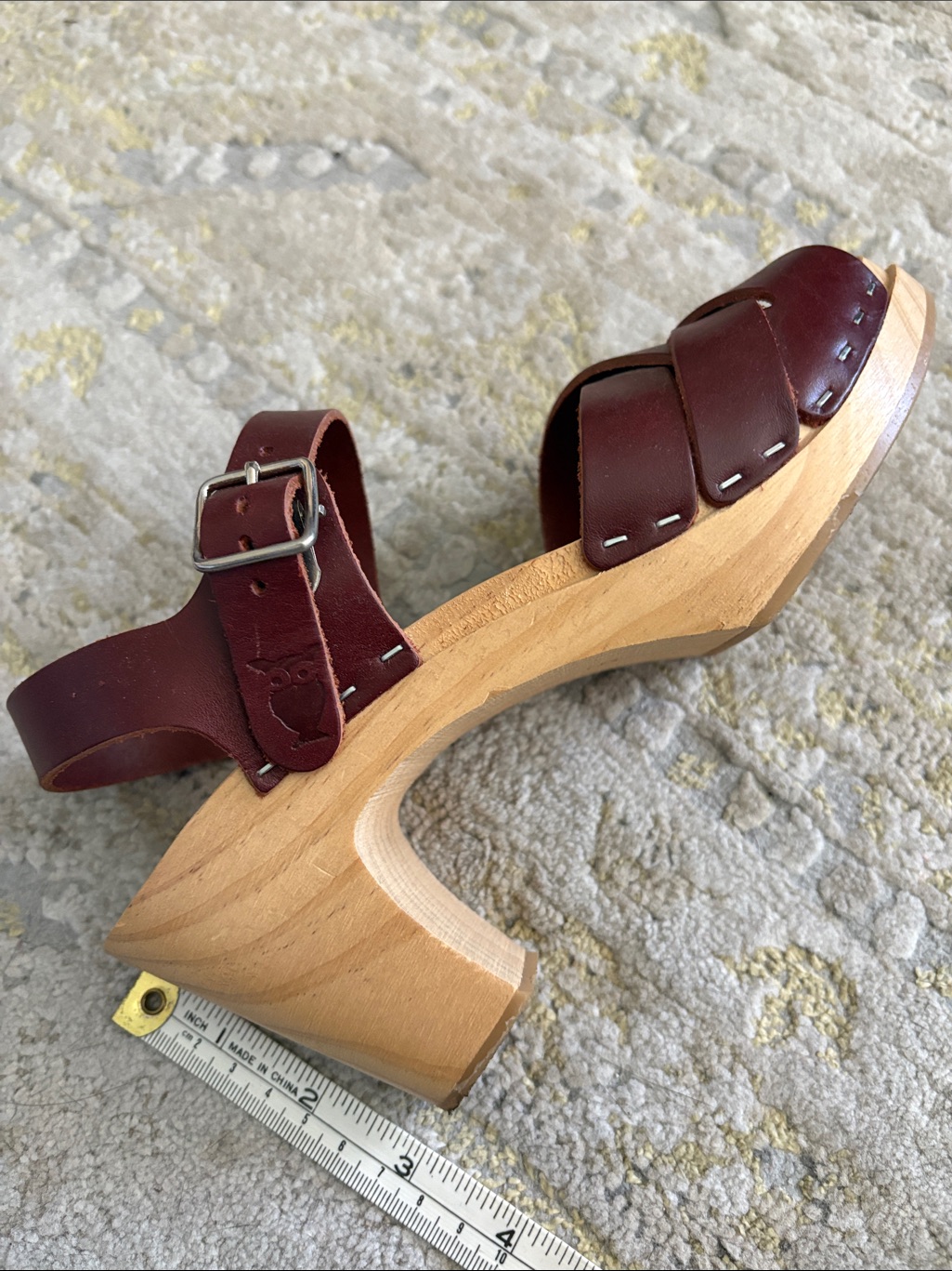 Anthropologie Sandgrens Swedish Handmade Wooden Clog Sandal Rio High Sz 36 5.5 — image 8 of 8